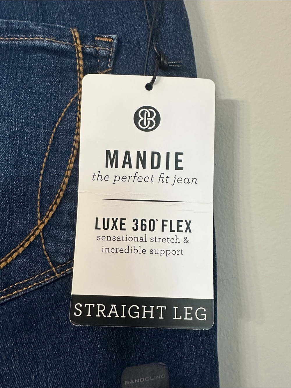 Bandolino Straight Leg Jeans in Dark Blue - Picture 6 of 6